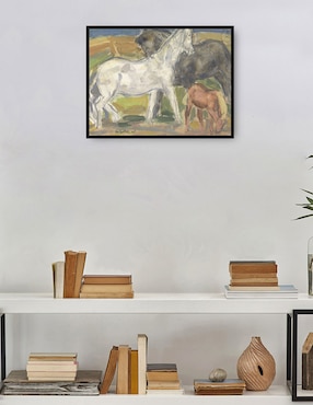 Cuadro decorativo Tres caballos en un paisaje (1918) técnica mixta Cuadros Jr Animales Domésticos