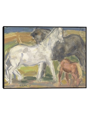 Cuadro decorativo Tres caballos en un paisaje (1918) técnica mixta Cuadros Jr Animales Domésticos