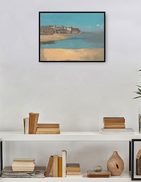 Cuadro decorativo Pueblo junto al mar en Bretaña técnica mixta Cuadros Jr Playas