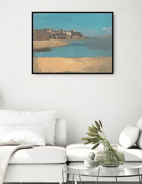 Cuadro decorativo Pueblo junto al mar en Bretaña técnica mixta Cuadros Jr Playas