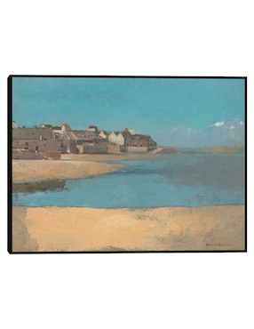 Cuadro decorativo Pueblo junto al mar en Bretaña técnica mixta Cuadros Jr Playas
