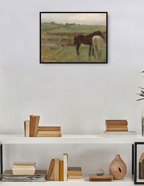 Cuadro decorativo Caballos en una pradera técnica mixta Cuadros Jr Animales Domésticos