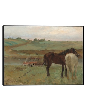 Cuadro decorativo Caballos en una pradera técnica mixta Cuadros Jr Animales Domésticos