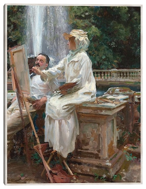 Cuadro decorativo La Fuente, Villa Torlonia Frascati, Italia (1907) técnica mixta Cuadros Jr Paisaje