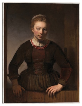 Cuadro decorativo Mujer Joven En Una Media Puerta Abierta (1645) técnica mixta Cuadros Jr Fotografía
