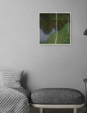 Cuadro decorativo A Orillas Del Lago Con Abedules técnica mixta Cuadros Jr Paisaje