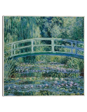 Cuadro decorativo Lirios de Agua Y Puente Japonés (1899) técnica mixta Cuadros Jr Paisaje