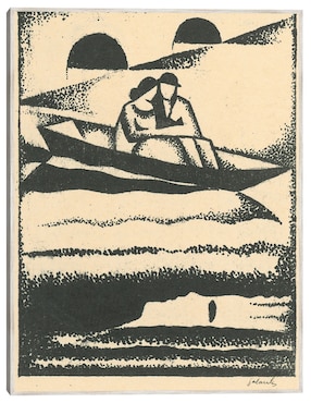 Cuadro decorativo En El Río (1924) técnica mixta Cuadros Jr Paisaje