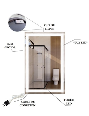 Espejo con luz Espejio esmerilado LED