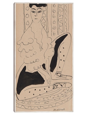 Cuadro decorativo Retrato de Janet Braguin Al Estilo de Henri Matisse (Principios Del Siglo Xx)  técnica mixta Cuadros Jr Siluetas