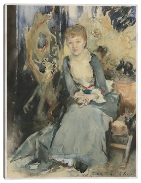 Cuadro decorativo Sra. Reubell Sentada Frente A Una Pantalla (Hacia 1884) técnica mixta Cuadros Jr Gente