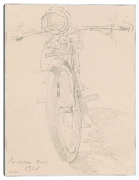 Cuadro decorativo Motocicleta (Anverso) (1918) técnica mixta Cuadros Jr Bocetos