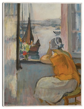 Cuadro decorativo Jeune Femme Devant La Fenêtre Ouverte técnica mixta Cuadros Jr Gente