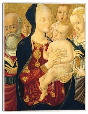 Cuadro decorativo La Virgen Y El Niño Con San Jerónimo, Santa Catalina De Alejandría Y Ángeles, C. 1465/1470 técnica mixta Cuadros Jr Vírgenes