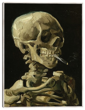 Cuadro decorativo Cabeza De Esqueleto Con Un Cigarrillo Encendido técnica mixta Cuadros Jr Formas