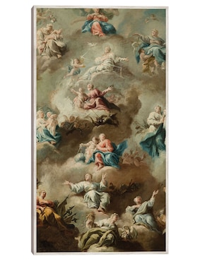 Cuadro decorativo Escena Religiosa Alegórica Con La Virgen María (Siglo XVIII) técnica mixta Cuadros Jr Ángeles
