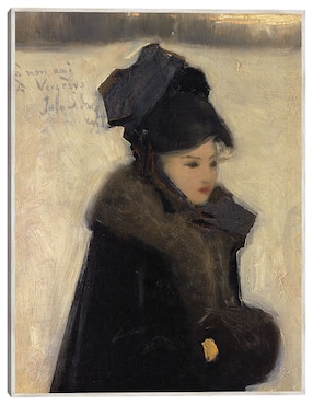 Cuadro decorativo Mujer Con Piel (C. 1880–85) técnica mixta Cuadros Jr Gente