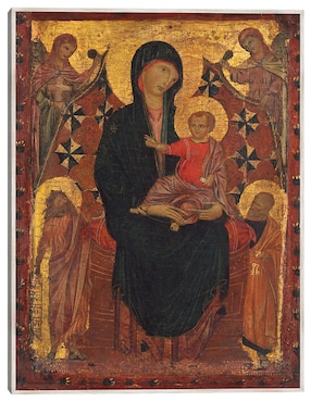 Cuadro decorativo La Virgen Y El Niño Con San Juan Bautista, San Pedro Y Dos Ángeles, C. 1290 técnica mixta Cuadros Jr Vírgenes