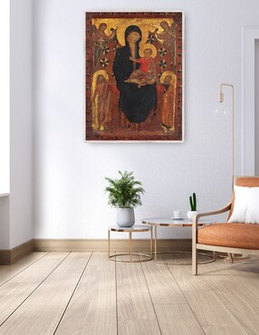 Cuadro decorativo La Virgen Y El Niño Con San Juan Bautista, San Pedro Y Dos Ángeles, C. 1290 técnica mixta Cuadros Jr Vírgenes
