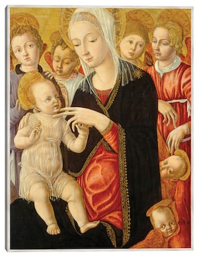 Cuadro decorativo Virgen Y El Niño Con Ángeles Y Querubines, C. 1460/1465 técnica mixta Cuadros Jr Vírgenes
