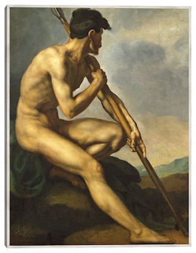 Cuadro decorativo Guerrero Desnudo Con Lanza C. 1816 técnica mixta Cuadros Jr Gente