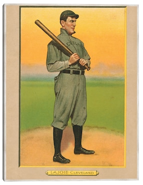 Cuadro decorativo Nap Lajoie, Cleveland Naps, Retrato de Tarjeta de Béisbol  técnica mixta Cuadros Jr Deportes
