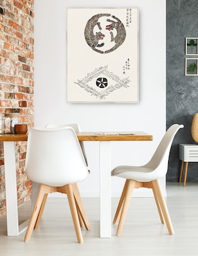 Cuadro decorativo Grabado En Madera Original Japonés Vintage -Tigres (1860-1869) técnica mixta Cuadros Jr Formas