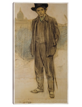 Cuadro decorativo Retrato de Pablo Picasso (Hacia 1900) técnica mixta Cuadros Jr Gente