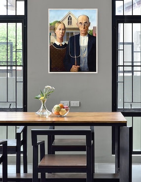 Cuadro decorativo Gótico Americano (1930) técnica mixta Cuadros Jr Gente