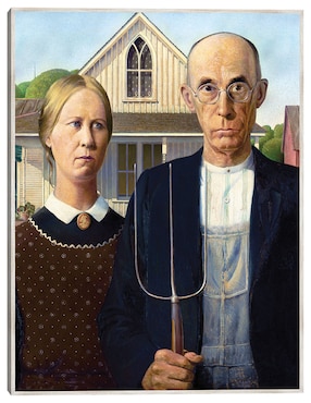 Cuadro decorativo Gótico Americano (1930) técnica mixta Cuadros Jr Gente