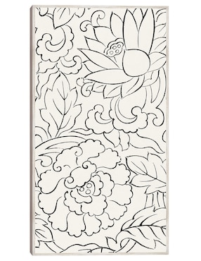 Cuadro decorativo Grabado En Madera Original Vintage Japonés -Flores (1860-1869) técnica mixta Cuadros Jr Floración