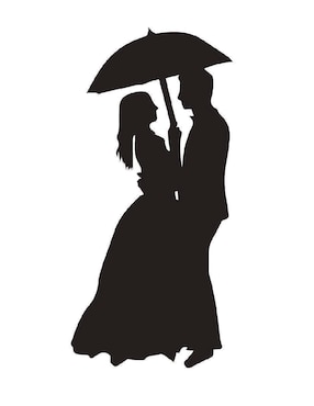 Cuadro decorativo Pigo pareja bajo la lluvia