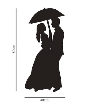 Cuadro decorativo Pigo pareja bajo la lluvia