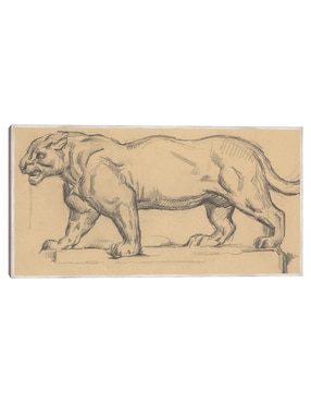 Cuadro decorativo Jaguar técnica mixta Cuadros Jr Bocetos