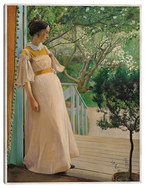 Cuadro decorativo En Las Ventanas Francesas. La Esposa Del Artista técnica mixta Cuadros Jr Retratos