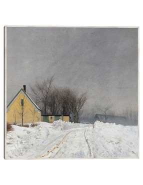 Cuadro decorativo Día de Invierno Brumoso. A La Izquierda Una Casa Amarilla. Nieve Profunda. (1910) técnica mixta Cuadros Jr Inspiración