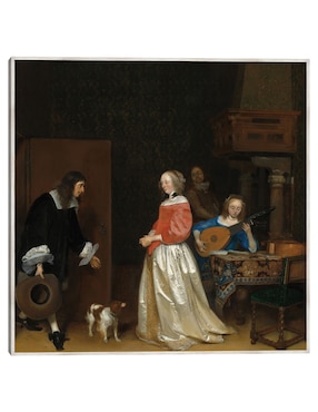 Cuadro decorativo La Visita Del Pretendiente, C. 1658 técnica mixta Cuadros Jr Música