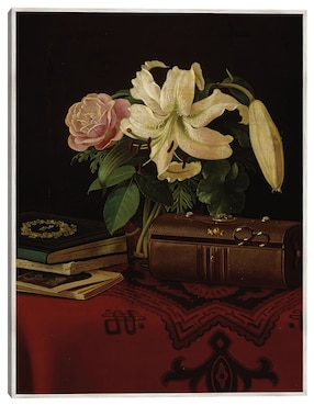 Cuadro decorativo Naturaleza Muerta Sobre La Mesa de Trabajo de Una Dama (1868) técnica mixta Cuadros Jr Ramos