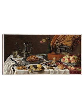 Cuadro decorativo Naturaleza Muerta Con Pastel de Pavo Real técnica mixta Cuadros Jr Cómida
