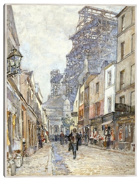 Cuadro decorativo Calle Del Caballero de La Barre, Con El Sacré-Cœur En Construcción (1899) técnica mixta Cuadros Jr Lugares