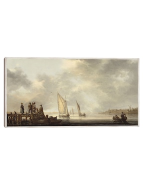 Cuadro decorativo Un Muelle Con Vistas A Dordrecht, Principios de La Década de 1640 técnica mixta Cuadros Jr Paisajes