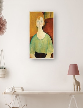 Cuadro decorativo Chica Con Una Blusa Verde técnica mixta Cuadros Jr Retratos