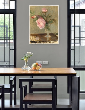 Cuadro decorativo Peonías técnica mixta Cuadros Jr Floreros