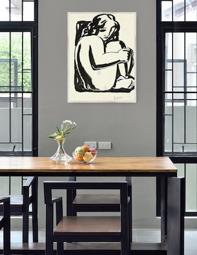 Cuadro decorativo Mujer Sentada Desnuda Con Las Rodillas Levantadas técnica mixta Cuadros Jr Bocetos