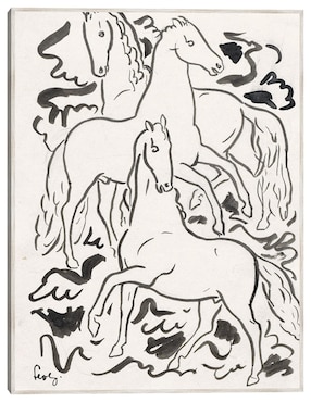 Cuadro decorativo Tres Caballos (1925) técnica mixta Cuadros Jr Bocetos