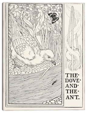 Cuadro decorativo La Paloma y La Hormiga (1900) técnica mixta Cuadros Jr Bocetos