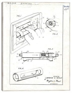 Cuadro decorativo Núcleo De Papel Higiénico Patentado, Inventor(Es): Lawrence A, Heinle técnica mixta Cuadros Jr Planos