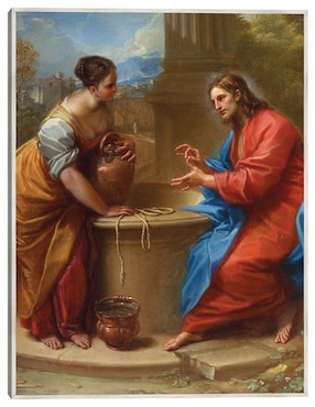 Cuadro decorativo Cristo y La Mujer De Samaria (1715-1720) técnica mixta Cuadros Jr Figuras Celestiales