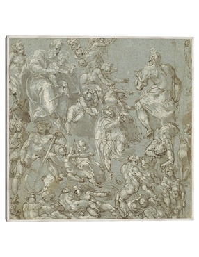 Cuadro decorativo San José y El Niño Jesús Con Ángeles y Amorcillos (1590-1600) técnica mixta Cuadros Jr Figuras Celestiales