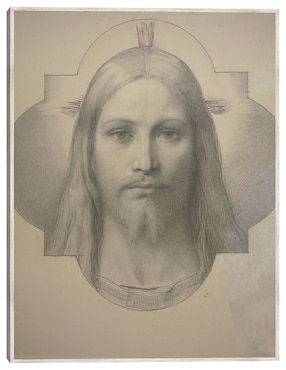 Cuadro decorativo La Cabeza De Cristo técnica mixta Cuadros Jr Figuras Celestiales